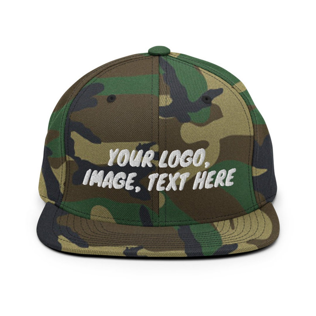 Text - Your This Hat, Snapback Logo, Etsy Add Army Green or Hat. on Image Camo