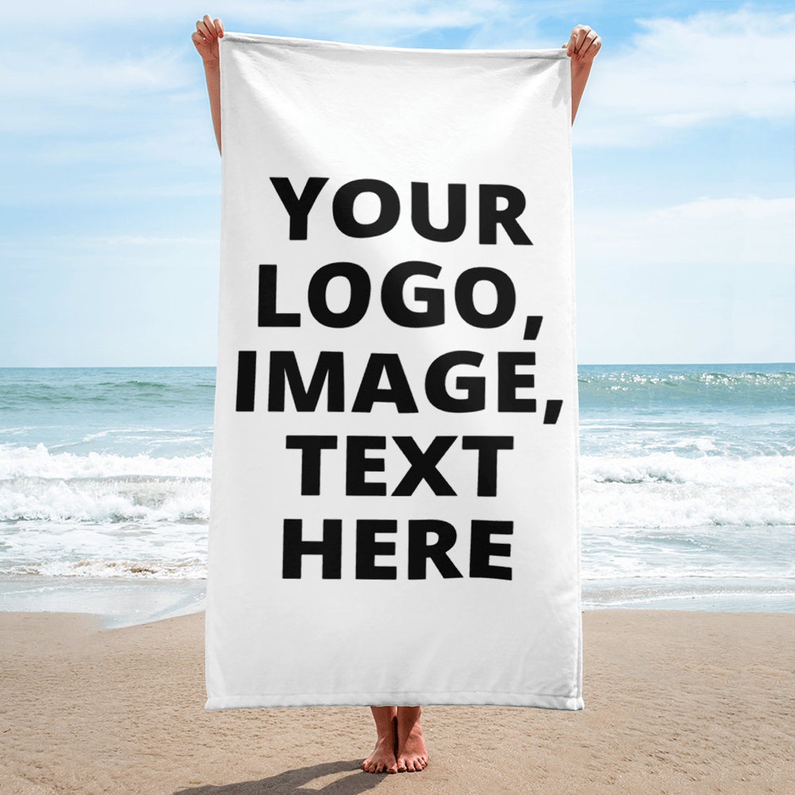 Beach Towel Add Your Logo Image or Text on This Towel. Etsy