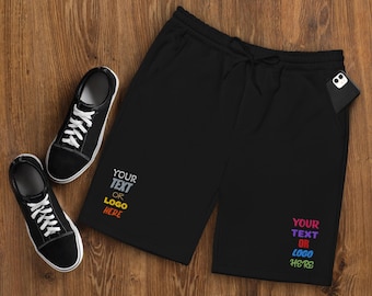 Embroidered Men's Fleece Shorts: Custom Logo, Text & Design