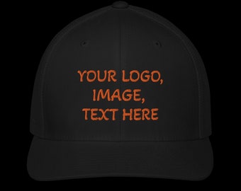 Black Closed-Back Trucker hat, add your logo, image or text on this hat.