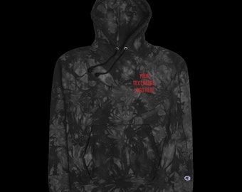 Black Unisex Champion Tie-Dye Hoodie, add your logo, image or text on this hoodie.