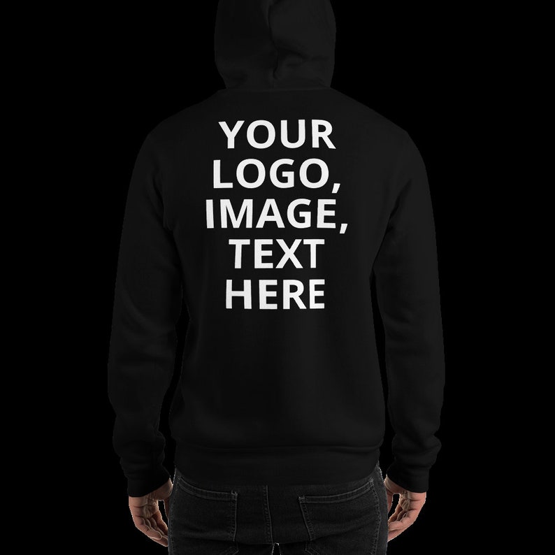 Black Men Hoodie Add Your Logo Image or Text on This Hoodie. - Etsy