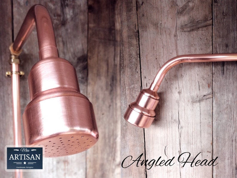Handmade Pure Copper Swivel Head Showers Exposed Copper Pipe Etsy