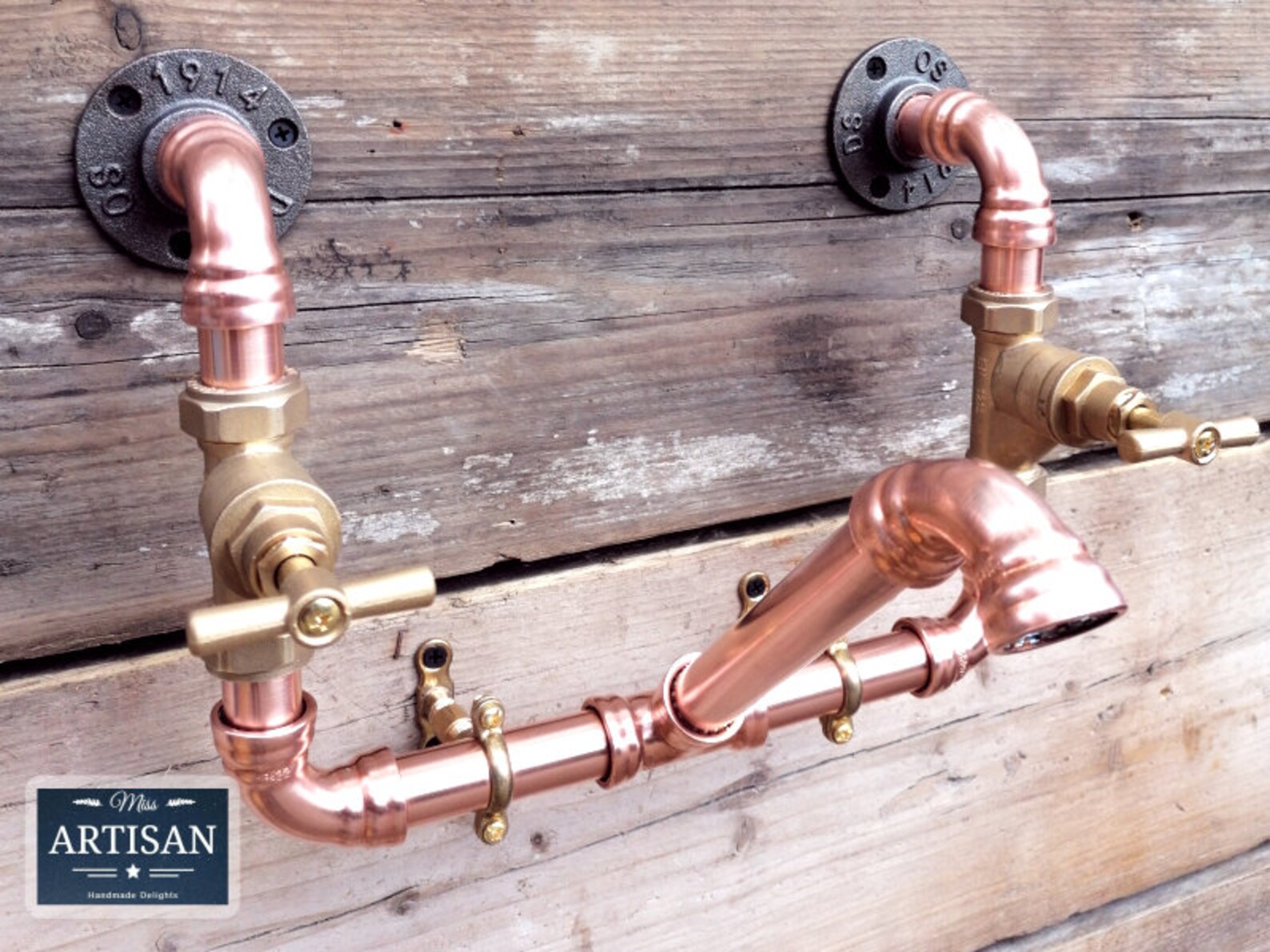 Copper Pipe Swivel Mixer Taps Wall Mounted Rustic / Etsy