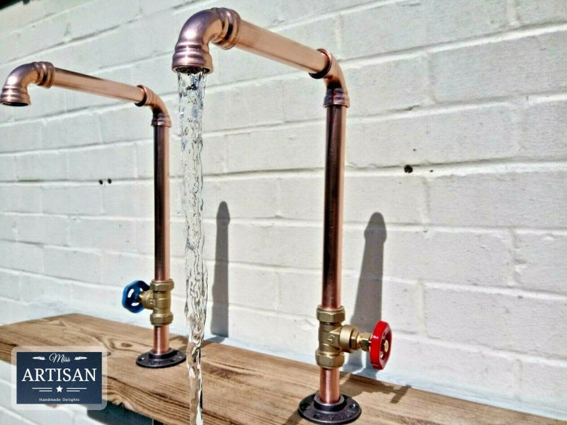 Pair Of Copper Pipe Swivel Taps Rustic / Vintage / Etsy