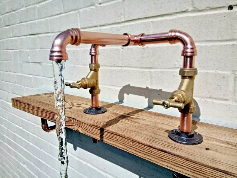 Copper Pipe Swivel Mixer Taps Rustic / Vintage / Industrial Etsy UK