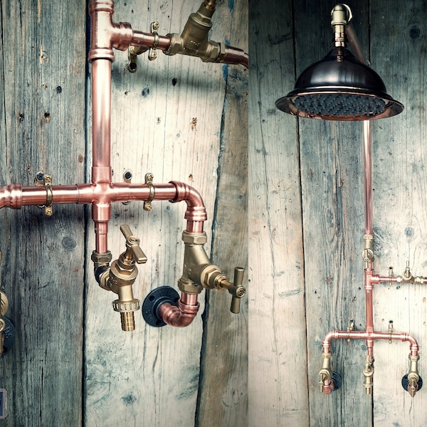Exposed Copper Shower Etsy