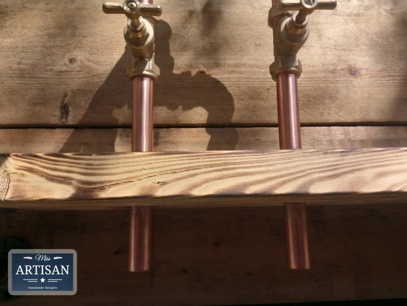 Copper Pipe Swivel Mixer Taps Wide Reach Rustic / Vintage Etsy UK