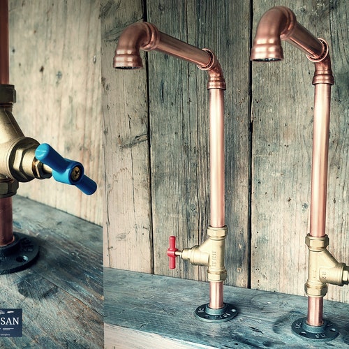 Pair of Copper Pipe Swivel Taps Rustic / Vintage / Etsy UK