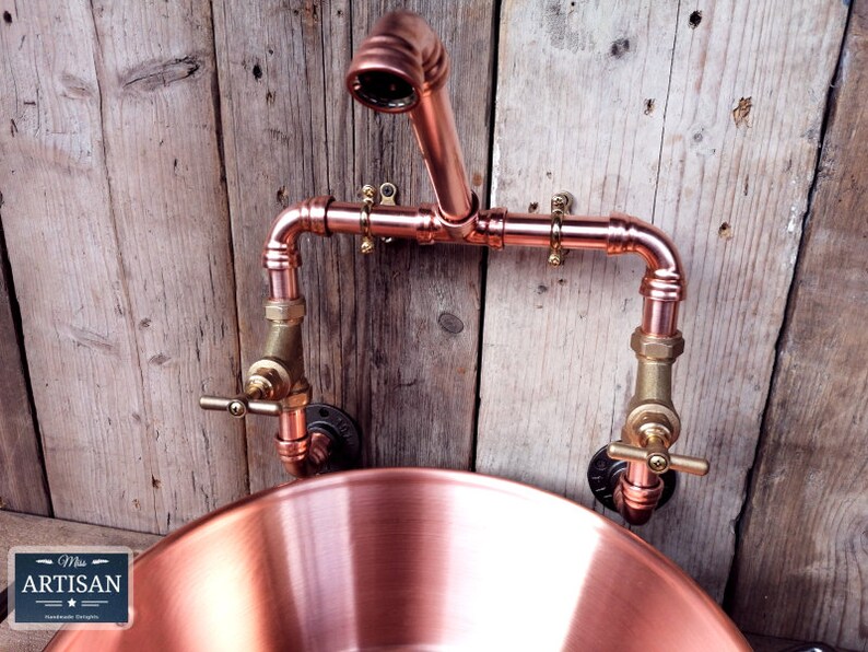 Wall Mounted Copper Pipe Mixer Swivel Taps Kitchen / Etsy