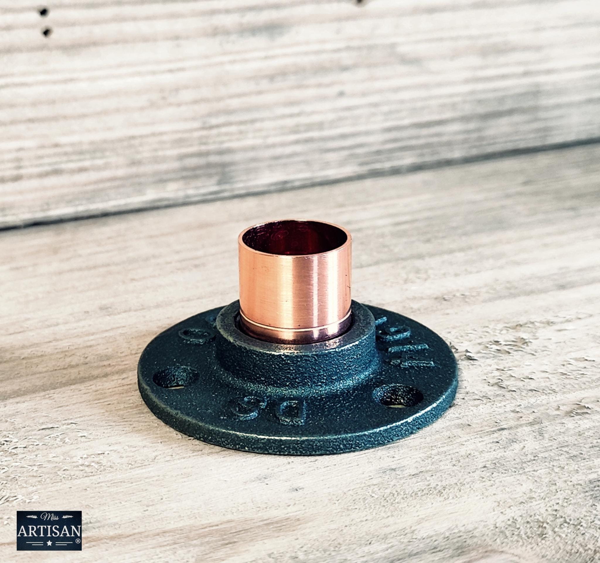 15mm, 22mm, 28mm Copper Cast Iron Floor / Wall Flange Pipe Mount For Copper Pipe - Clothes Rail - Coat Hook - Towel Rail - Pipe Furniture