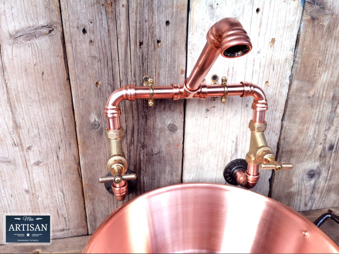 Wall Mounted Copper Pipe Mixer Swivel Taps Kitchen / Etsy