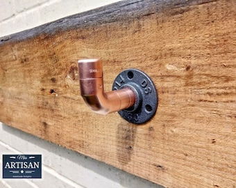 Copper Pipe Hook - Coat / Clothes / Towel Hooks - Rustic / Industrial / Vintage - 22mm Thick Copper Pipe