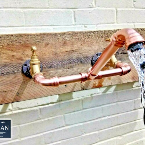 Copper Pipe Swivel Mixer Taps Wall Mounted Rustic / Etsy