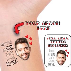 BACHELORETTE PARTY FAVOR - Bachelorette Tattoo - Groom Tattoo - Custom Tattoo - Face Tattoo - Bachelorette Party- Temporary Tattoo