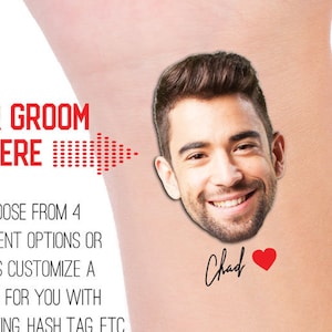 Custom Bachelorette Party - Photo Tattoo - GROOM Tattoo - BRIDE Tattoo- FACE Tattoo - Custom Tattoos - Party Tattoos - Bachelorette