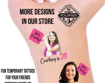 Custom Face Temporary Tattoos: Milestone Birthday Party Favors
