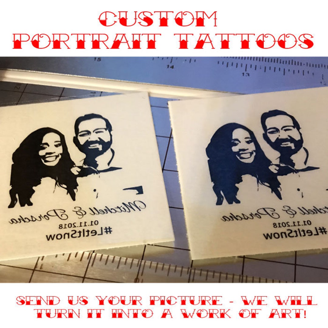 CUSTOM PHOTO Temporary TATTOO Wedding Tattoo Wedding Favor Etsy