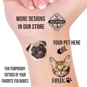 Dog Tattoo- Dog Face Tattoo - Fur Baby- Pet Temporary Tattoo - Custom Temporary Tattoo Dog- Custom Temporary Tattoo Dog- Custom Pet Tattoo