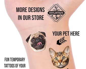 Custom Pet Portrait Temporary Tattoo - Fur Baby Tattoo