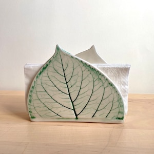 Blatt geprägte Keramik Serviettenhalter für Tisch