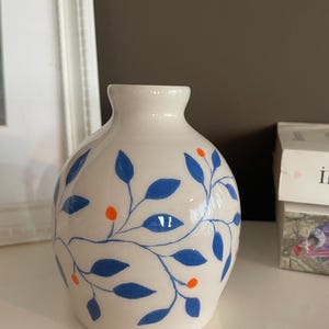 handbemalte Keramik geworfen Keramikvase.