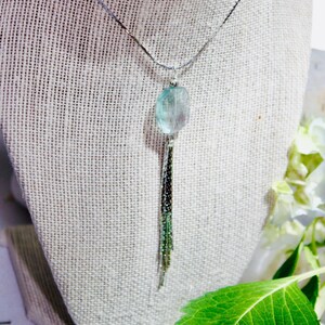 Natural Rose Quartz Necklace With Tassel Rose Quartz Pendant SilverGold Plated Tassel Necklace