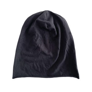 Donda inspired blank mask/balaclava. 100% cotton jersey, dyed black w/ raw edge bottom. Adult-one size fits