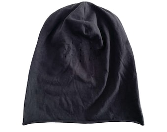 Donda inspired blank mask/balaclava. 100% cotton jersey, dyed black w/ raw edge bottom. Adult-one size fits