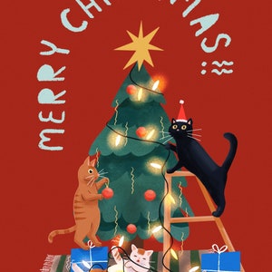 Carte de Noël CATastrophe