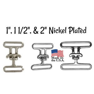 Cinch Buckle - 1", 1 1/2", & 2" Nickel Cinch Belt Buckle - Surcingle Strap Buckle- Nickel Plated Buckle - Made in the USA