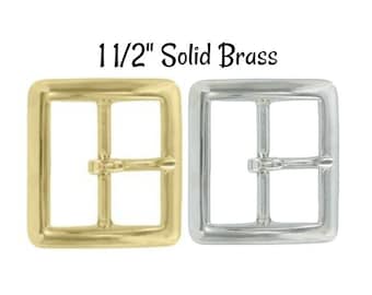 Buckle - 1 1/2" Inch Solid Brass Buckle fits 1 1/2" wide strapping. Brass Belt Buckle - Strap Buckle