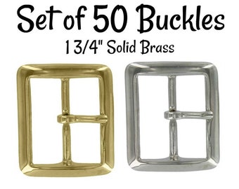 Set of 50 Buckles - 1 3/4" Inch Solid Brass Buckle fits 1 3/4" wide strapping. Brass Belt Buckle - Strap Buckle