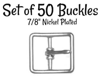 Set of 50 Buckles -7/8" Inch Nickel Plated Buckle fits 7/8" wide strapping. Nickel Belt Buckle -Strap Buckle- Nickel Plated Buckle- USA Made