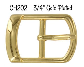 Buckle - 3/4" Buckle Gold Plated fits 3/4" wide strapping. Brass Belt Buckle - Strap Buckle- Gold Plated Buckle