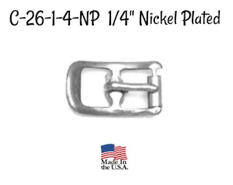 Buckle - 1/4" Inch Nickel Plated Buckle fits 1/4" wide strapping. Nickel Belt Buckle - Strap Buckle- Nickel Plated Buckle- Made in the USA