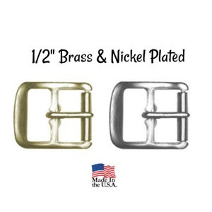 Buckle - 1/2&quot; Inch Brass Plated Buckle fits 1/2&quot; wide strapping. Brass Belt Buckle - Strap Buckle- Nickel Plated Buckle- Made in the USA