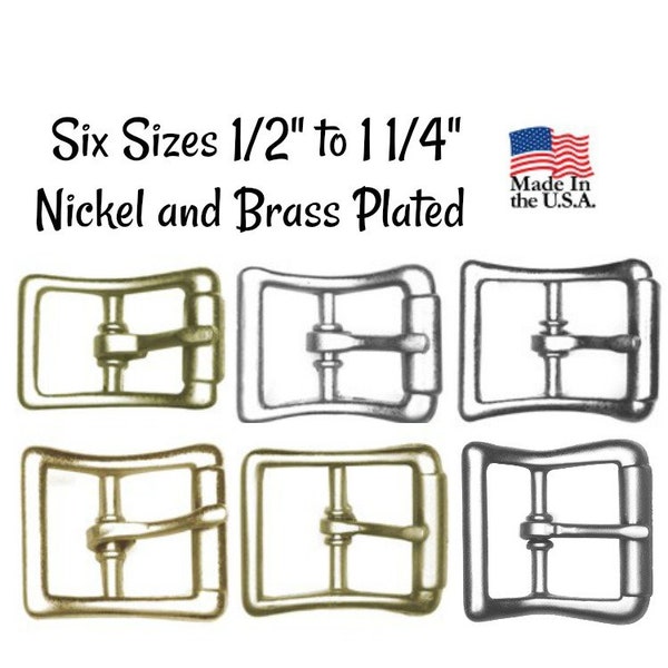 Buckle  1/2" Buckle, 5/8" Buckle, 3/4" Buckle, 7/8" Buckle 1" Buckle 1 1/4"Buckle Nickel Plated imitation Roller Buckle-Brass Plated