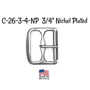 Buckle -3/4&quot; Inch Nickel Plated Buckle fits 3/4&quot; wide strapping. Nickel Belt Buckle - Strap Buckle- Nickel Plated Buckle- Made in the USA