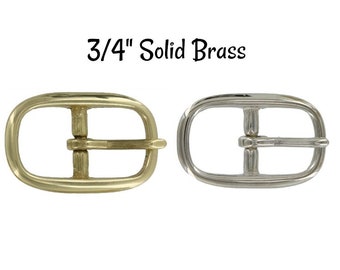 Buckle - 3/4" Solid Brass Buckle fits 3/4" wide strapping. Brass Belt Buckle - Strap Buckle- Nickel Plated Buckle