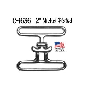 Cinch Buckle - 1", 1 1/2", & 2" Nickel Cinch Belt Buckle - Surcingle Strap Buckle- Nickel Plated Buckle - Made in the USA 2 inch size