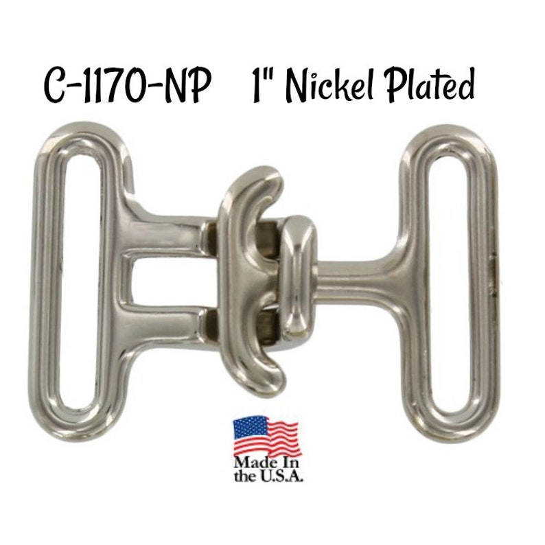 Cinch Buckle - 1", 1 1/2", & 2" Nickel Cinch Belt Buckle - Surcingle Strap Buckle- Nickel Plated Buckle - Made in the USA 1 inch size