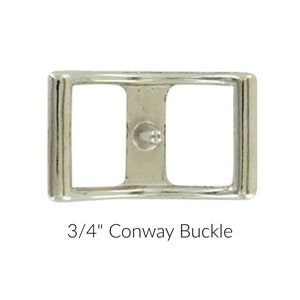 3/4&quot; Nickel Conway Buckle -  3/4&quot; Buckle , Nickel Plated Conway Buckle - Nickel Belt Buckle - Strap Buckle