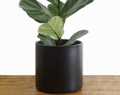 Black Planter - Large Indoor Plant Pot Flower Pot Modern Planter - Ceramic Terracotta Pot (Black - 6 quot , 8 quot 10 quot sizes)