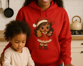 Chibi Gingerbread Girl Christmas Hoodie • Kawaii Holiday Sweater