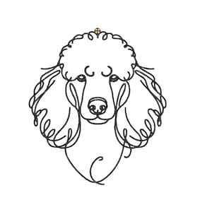 プードル犬の刺繍 1 - デジタルファイルのダウンロード / 3 サイズ / サテンとダブルランニングステッチ