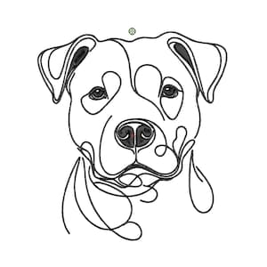 Staffordshire Bull Terrier hundbroderi - Digital filnedladdning / 3 storlekar / Satin och dubbel löpsöm