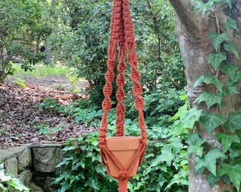 small macrame plant hangers with pots