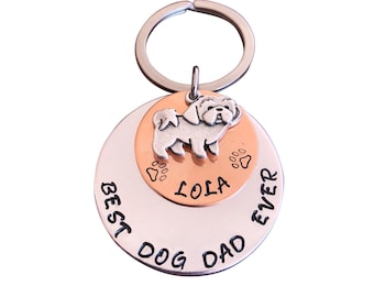 Personalized Dog Dad Keychain, Dog Dad Jewelry, Dog Dad Gift, Father's Day Gift for Dog Dad, Father's Day Keychain
