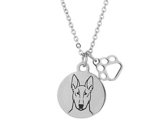 Bull Terrier Charm Necklace, Stainless Steel Bull Terrier Necklace, Bull Terrier Jewelry, Gift for Bull Terrier Lover, Bull Terrier Gift
